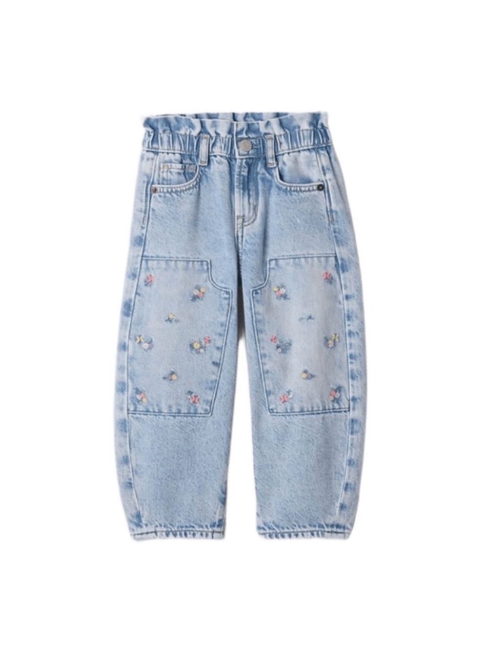 GAP Light Blue Denim Kids Jeans with Floral Embroidery